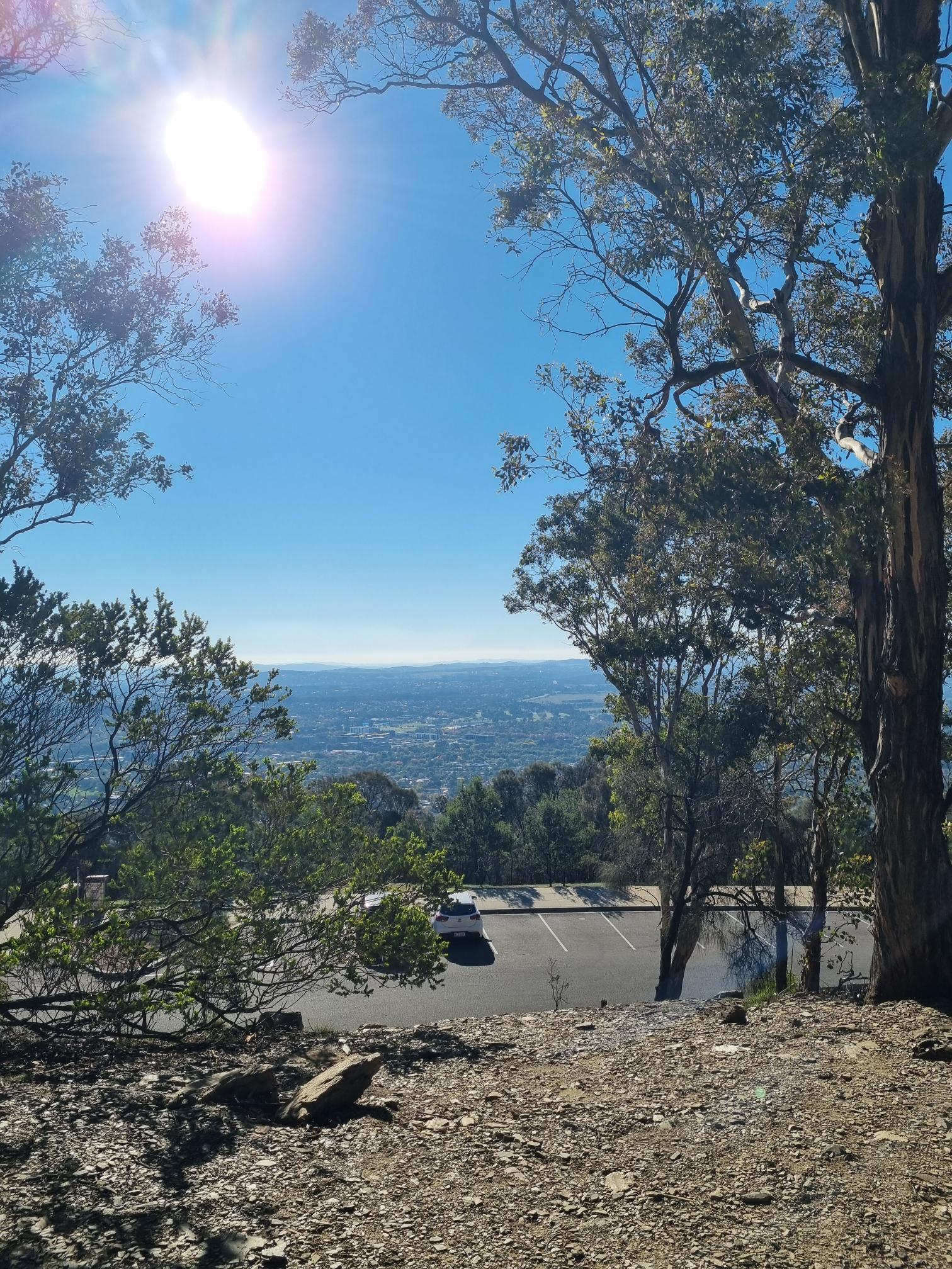 View from Mt Ainslie toward the Hume field test site